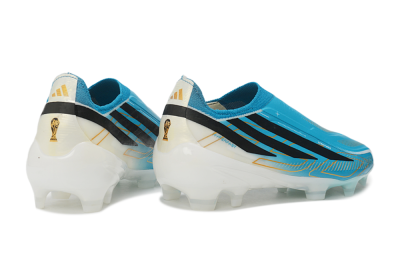 Adidas F50 Hyperfast Elite Laceless FG Firm Ground Soccer Cleats - Blue/Lucid Blue/White