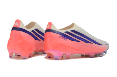 Adidas F50 Hyperfast Elite Laceless FG Firm Ground Soccer Cleats - White/Off White/Solar Pink