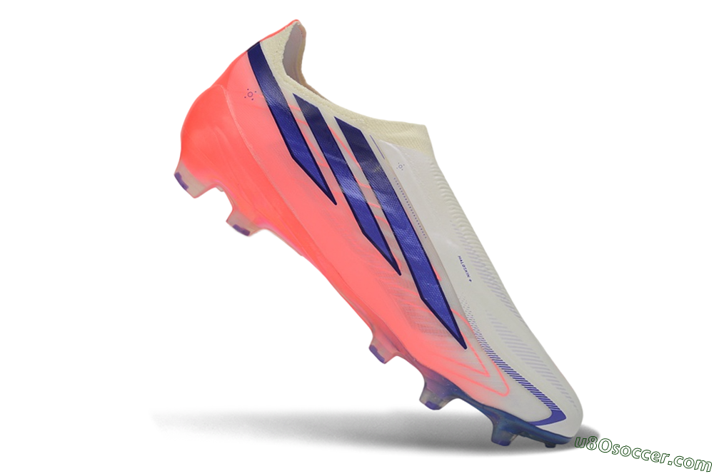 Adidas F50 Hyperfast Elite Laceless FG Firm Ground Soccer Cleats - White/Off White/Solar Pink 4