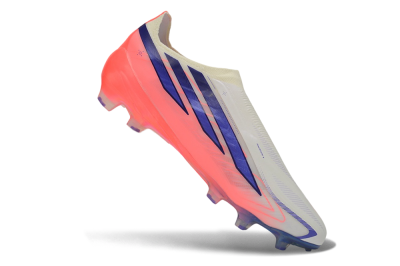 Adidas F50 Hyperfast Elite Laceless FG Firm Ground Soccer Cleats - White/Off White/Solar Pink