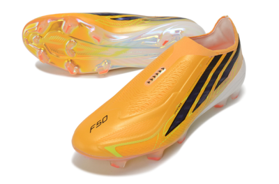 Adidas F50 Hyperfast Elite Laceless FG Firm Ground Soccer Cleats - Orange/Solar Orange/Core Black