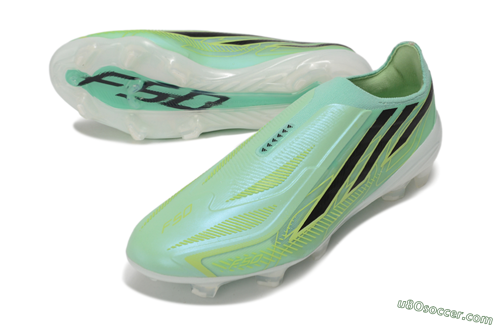 Adidas F50 Hyperfast Elite Laceless FG Firm Ground Soccer Cleats - Green/Mint Rush/Core Black 3