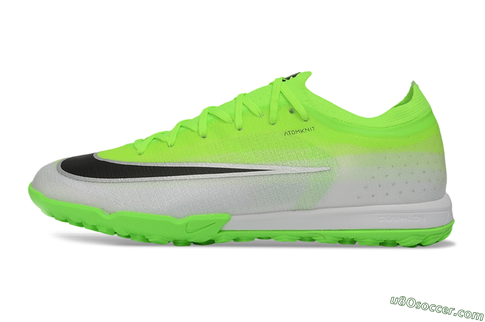 Nike Air Zoom Mercurial Vapor 17 Elite TF Artificial Turf Soccer Shoes - Green/Volt/Metallic Silver 2