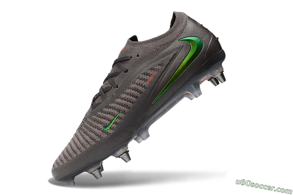 Nike Phantom 6 Elite Low SG Soft Ground Soccer Cleats - Grey/Iron Grey/Iridescent Green 5