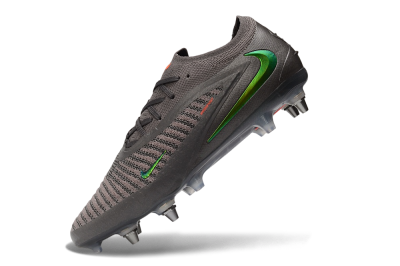 Nike Phantom 6 Elite Low SG Soft Ground Soccer Cleats - Grey/Iron Grey/Iridescent Green