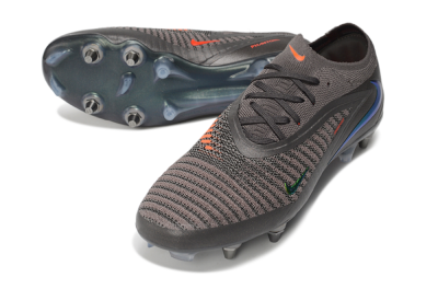 Nike Phantom 6 Elite Low SG Soft Ground Soccer Cleats - Grey/Iron Grey/Iridescent Green