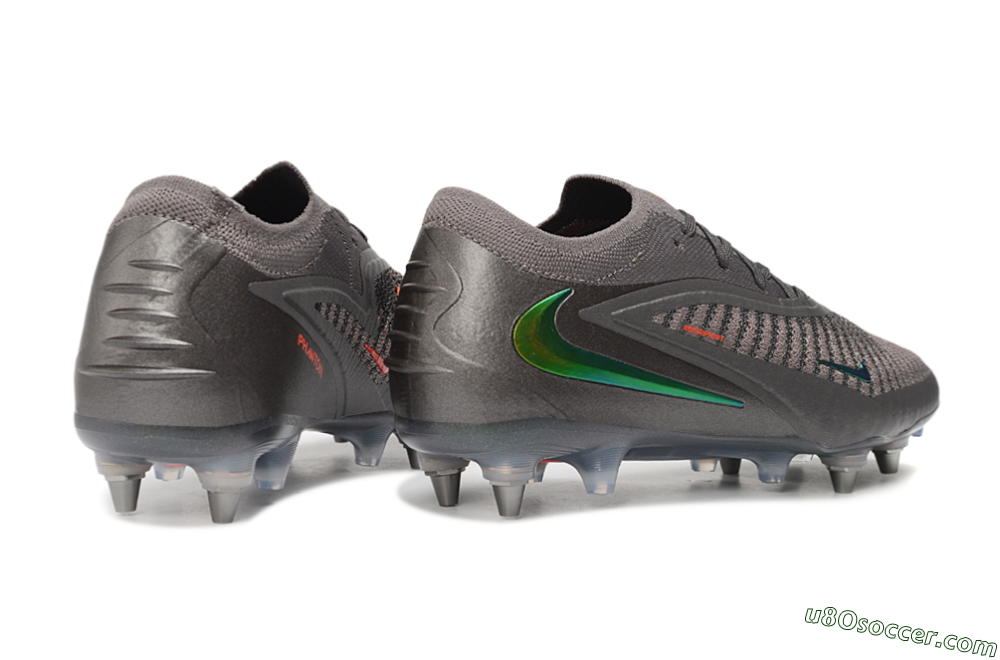 Nike Phantom 6 Elite Low SG Soft Ground Soccer Cleats - Grey/Iron Grey/Iridescent Green 6