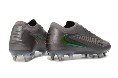 Nike Phantom 6 Elite Low SG Soft Ground Soccer Cleats - Grey/Iron Grey/Iridescent Green