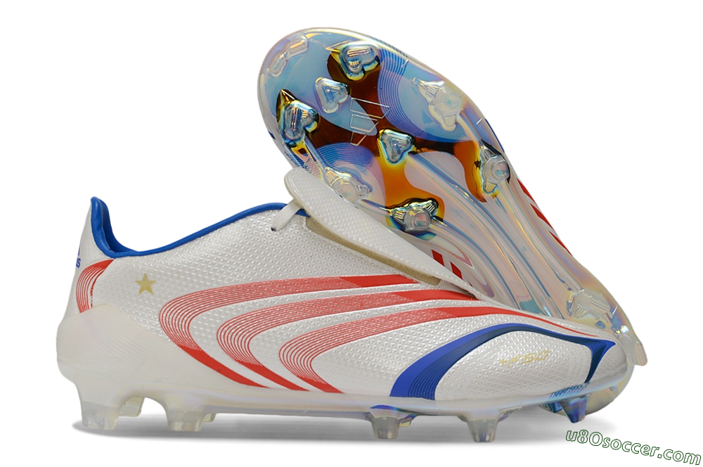 Adidas F50 Elite Tunit FG Firm Ground Soccer Cleats - White/Solar Red/Blue Rush 1