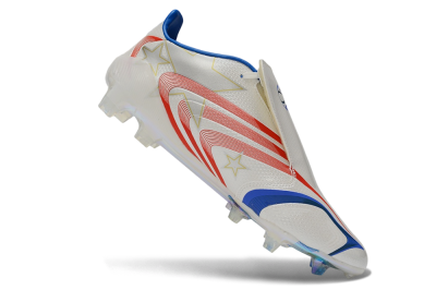 Adidas F50 Elite Tunit FG Firm Ground Soccer Cleats - White/Solar Red/Blue Rush
