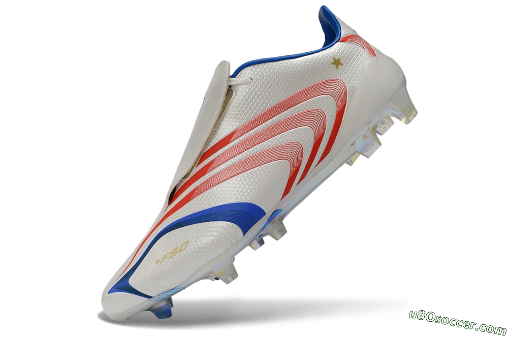 Adidas F50 Elite Tunit FG Firm Ground Soccer Cleats - White/Solar Red/Blue Rush 5