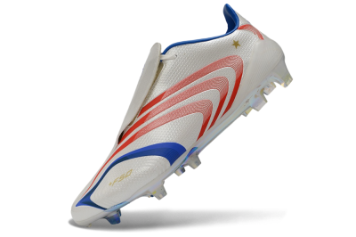 Adidas F50 Elite Tunit FG Firm Ground Soccer Cleats - White/Solar Red/Blue Rush