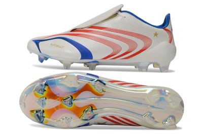 Adidas F50 Elite Tunit FG Firm Ground Soccer Cleats - White/Solar Red/Blue Rush