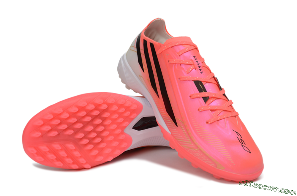Adidas F50 Hyperfast Pro TF Artificial Turf Soccer Shoes - Pink/Solar Pink/Cloud White 3