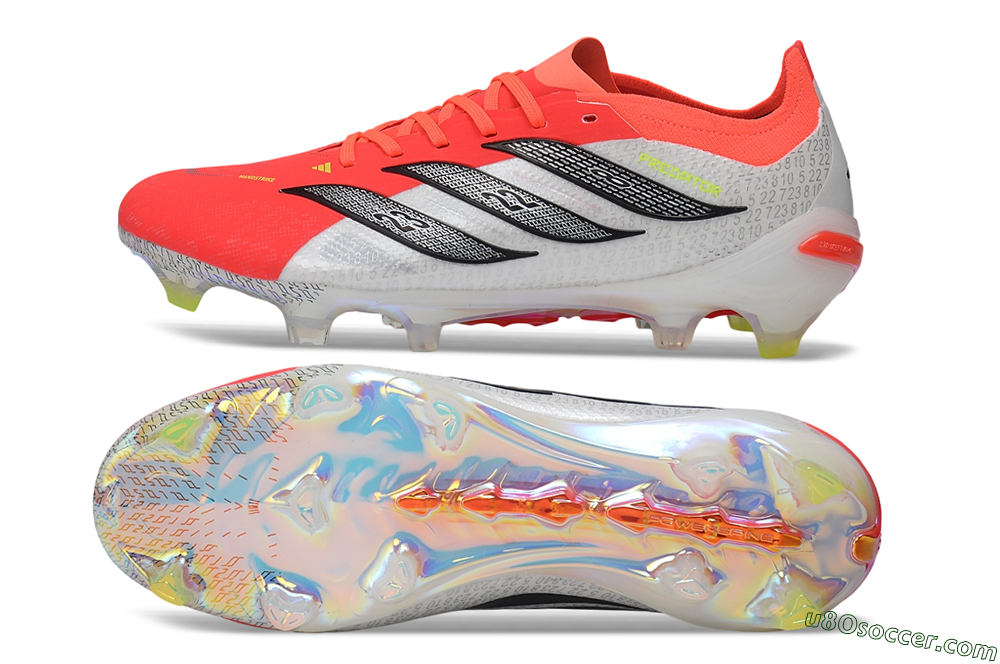 Adidas Predator 26 Elite FG Firm Ground Soccer Cleats - Orange/Solar Red/White 0