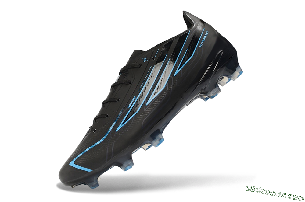 Adidas F50 Hyperfast Elite FG Firm Ground Soccer Cleats - Black/Core Black/Lucid Blue 6