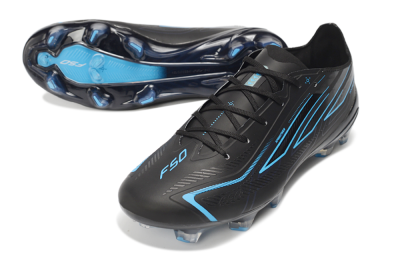 Adidas F50 Hyperfast Elite FG Firm Ground Soccer Cleats - Black/Core Black/Lucid Blue