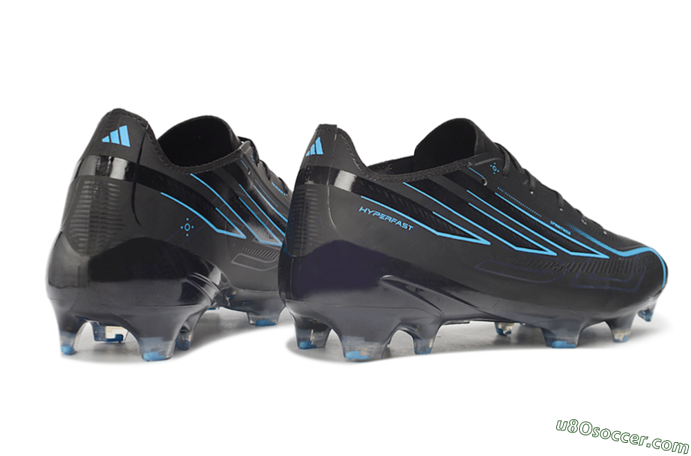Adidas F50 Hyperfast Elite FG Firm Ground Soccer Cleats - Black/Core Black/Lucid Blue 7