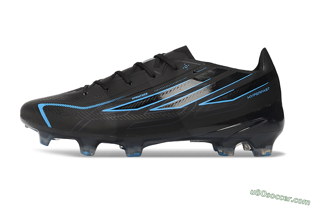 Adidas F50 Hyperfast Elite FG Firm Ground Soccer Cleats - Black/Core Black/Lucid Blue 2