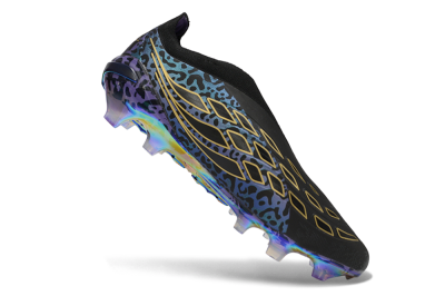 Adidas Predator 26 Elite Laceless FG Firm Ground Soccer Cleats - Black/Core Black/Iridescent Purple