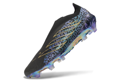Adidas Predator 26 Elite Laceless FG Firm Ground Soccer Cleats - Black/Core Black/Iridescent Purple