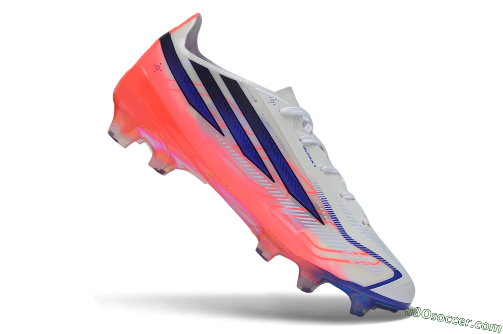 Adidas F50 Hyperfast Elite FG Firm Ground Soccer Cleats - White/Solar Red/Lucid Blue 5