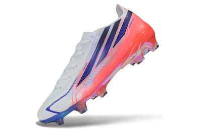 Adidas F50 Hyperfast Elite FG Firm Ground Soccer Cleats - White/Solar Red/Lucid Blue