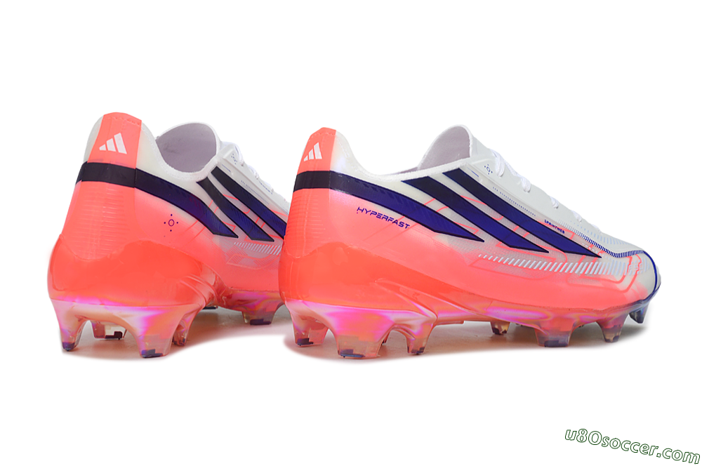 Adidas F50 Hyperfast Elite FG Firm Ground Soccer Cleats - White/Solar Red/Lucid Blue 7