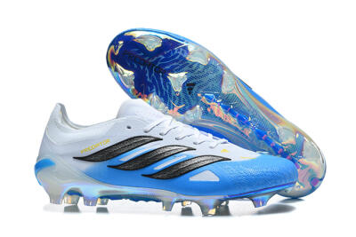 Adidas Predator 26 Elite FG Firm Ground Soccer Cleats - White/Sky Blue/Core Black