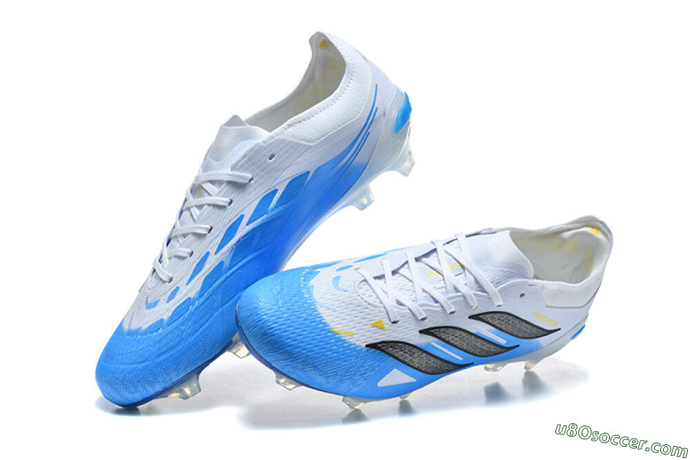 Adidas Predator 26 Elite FG Firm Ground Soccer Cleats - White/Sky Blue/Core Black 6