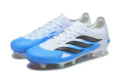 Adidas Predator 26 Elite FG Firm Ground Soccer Cleats - White/Sky Blue/Core Black