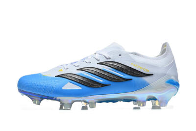 Adidas Predator 26 Elite FG Firm Ground Soccer Cleats - White/Sky Blue/Core Black
