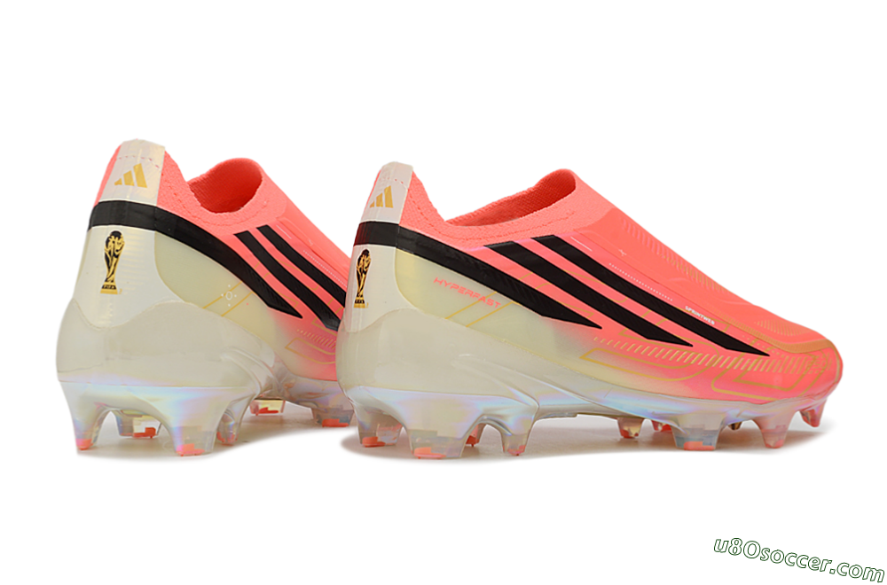 Adidas F50 Hyperfast Elite Laceless FG Firm Ground Soccer Cleats - Pink/Solar Pink/Iridescent 7