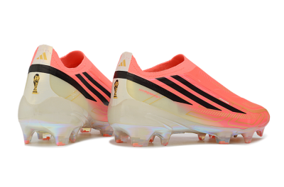 Adidas F50 Hyperfast Elite Laceless FG Firm Ground Soccer Cleats - Pink/Solar Pink/Iridescent