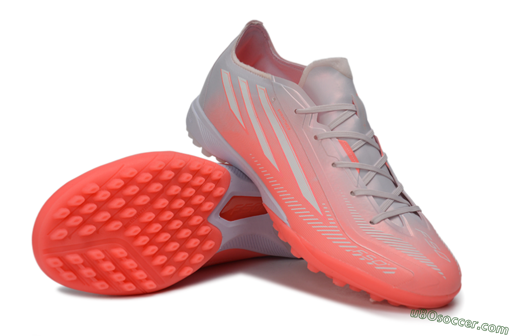 Adidas F50 Hyperfast Pro TF Artificial Turf Soccer Shoes - Pink/Solar Pink/Grey White 3