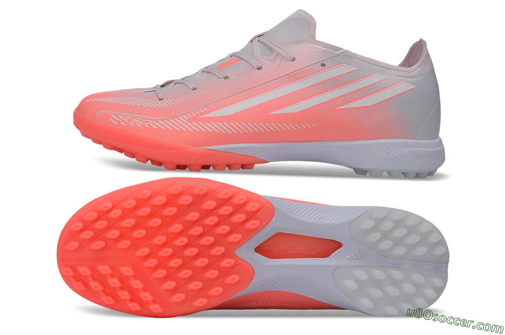 Adidas F50 Hyperfast Pro TF Artificial Turf Soccer Shoes - Pink/Solar Pink/Grey White 0