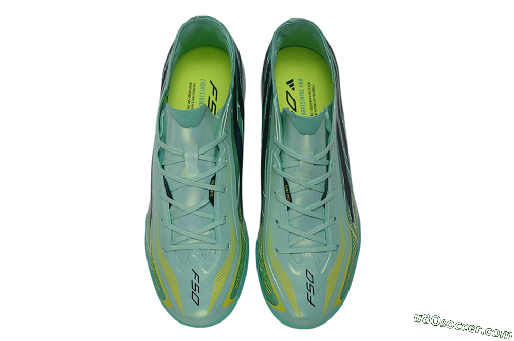 Adidas F50 Hyperfast Pro TF Artificial Turf Soccer Shoes - Green/Mint Green/Royal Blue 4
