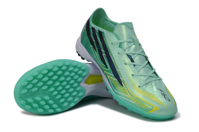 Adidas F50 Hyperfast Pro TF Artificial Turf Soccer Shoes - Green/Mint Green/Royal Blue
