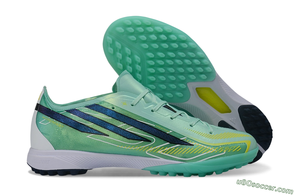 Adidas F50 Hyperfast Pro TF Artificial Turf Soccer Shoes - Green/Mint Green/Royal Blue 1
