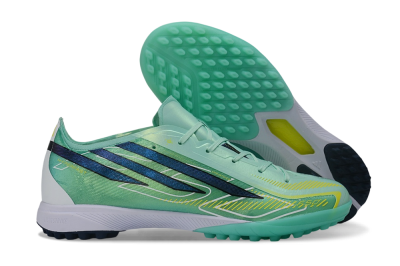 Adidas F50 Hyperfast Pro TF Artificial Turf Soccer Shoes - Green/Mint Green/Royal Blue