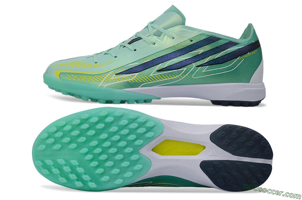 Adidas F50 Hyperfast Pro TF Artificial Turf Soccer Shoes - Green/Mint Green/Royal Blue 0