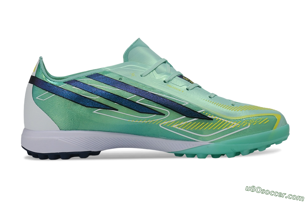 Adidas F50 Hyperfast Pro TF Artificial Turf Soccer Shoes - Green/Mint Green/Royal Blue 7