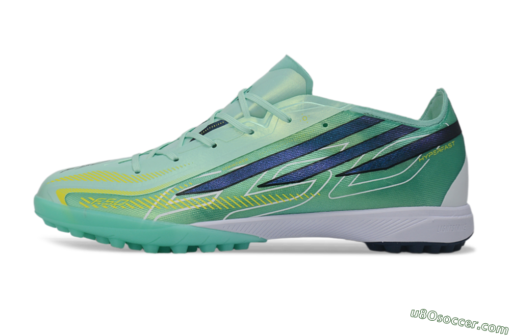 Adidas F50 Hyperfast Pro TF Artificial Turf Soccer Shoes - Green/Mint Green/Royal Blue 2