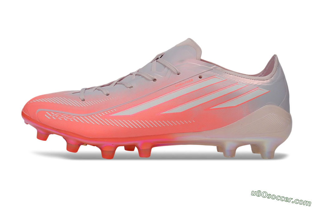 Adidas F50 Hyperfast Elite FG Firm Ground Soccer Cleats - Pink/Solar Pink/Iridescent White 2