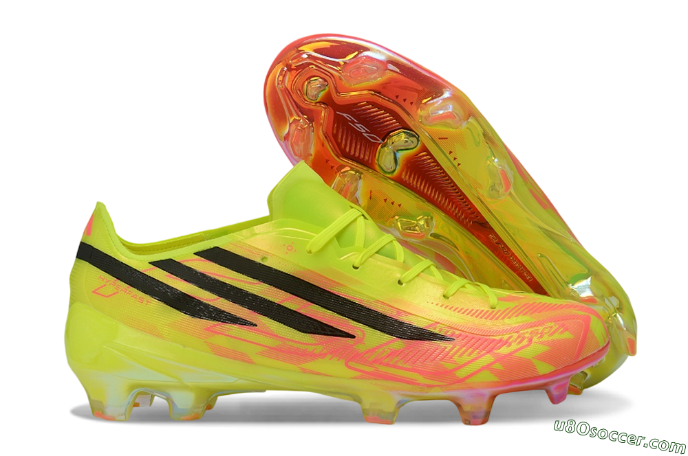 Adidas F50 Hyperfast Elite FG Firm Ground Soccer Cleats - Yellow/Solar Yellow/Lucid Pink 1