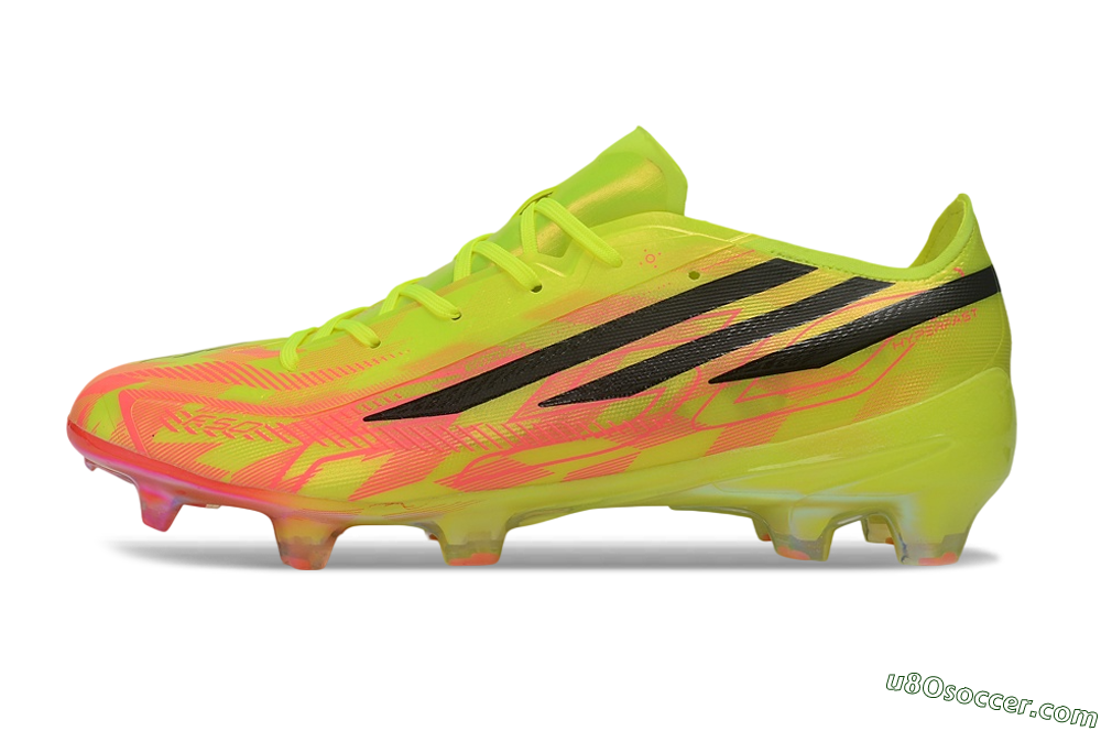 Adidas F50 Hyperfast Elite FG Firm Ground Soccer Cleats - Yellow/Solar Yellow/Lucid Pink 2
