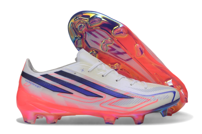 Adidas F50 Hyperfast Elite FG Firm Ground Soccer Cleats - White/Solar Red/Lucid Blue