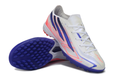 Adidas F50 Hyperfast Pro TF Artificial Turf Soccer Shoes - White/Lucid Blue/Solar Red