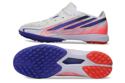 Adidas F50 Hyperfast Pro TF Artificial Turf Soccer Shoes - White/Lucid Blue/Solar Red