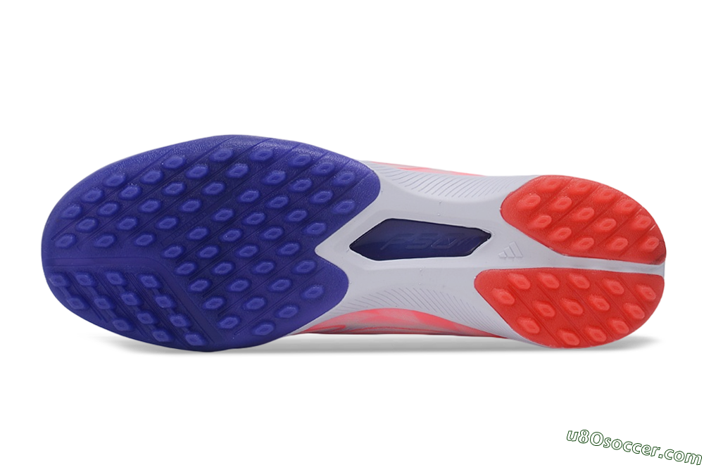 Adidas F50 Hyperfast Pro TF Artificial Turf Soccer Shoes - White/Lucid Blue/Solar Red 6